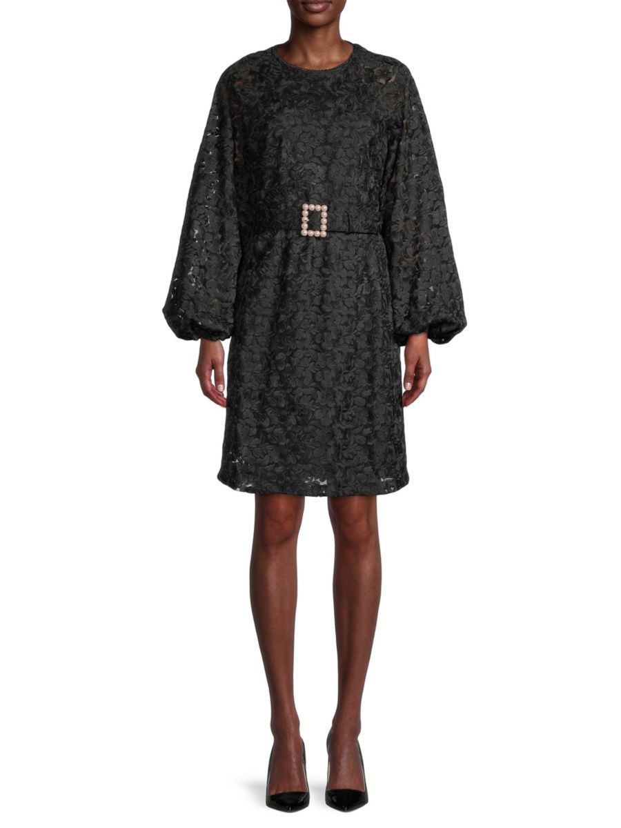 Платье из вышитой сетки с поясом Rachel Parcell, черный
Платье из вышитой сетки с поясом Rachel Parcell, черный