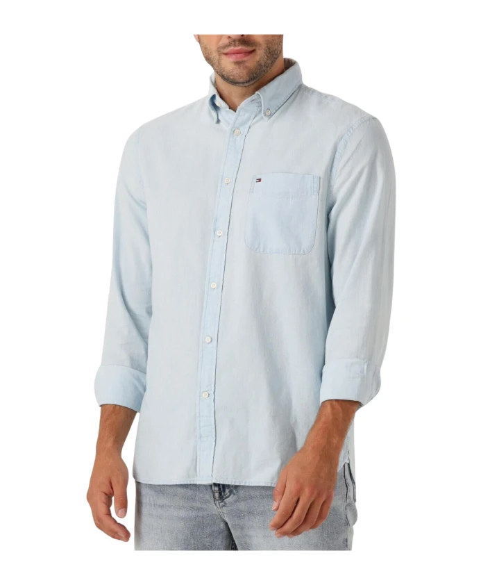 Повседневная рубашка из шамбре с сумкой Tommy Hilfiger, синий
Повседневная рубашка из шамбре с сумкой Tommy Hilfiger, синий