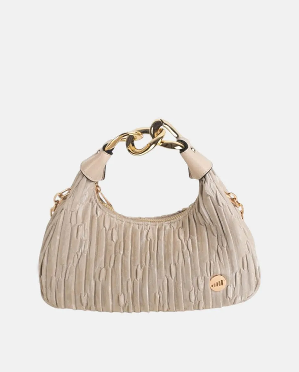 Сумка из плиссированной и текстурированной ткани с металлической застежкой-молнией Volum, бежевый
Сумка из плиссированной и текстурированной ткани с металлической застежкой-молнией Volum, бежевый