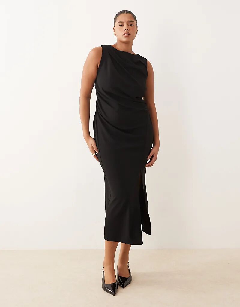 Платье миди ASOS DESIGN Curve с разрезом по горловине и сборками, черное
Платье миди ASOS DESIGN Curve с разрезом по горловине и сборками, черное