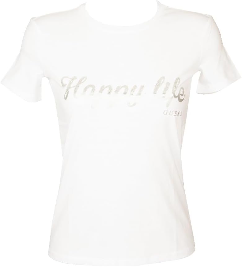 Женская футболка с коротким рукавом и круглым вырезом, с принтом и логотипом, 100% хлопок GUESS, G011 Bianco
Женская футболка с коротким рукавом и круглым вырезом, с принтом и логотипом, 100% хлопок GUESS, G011 Bianco