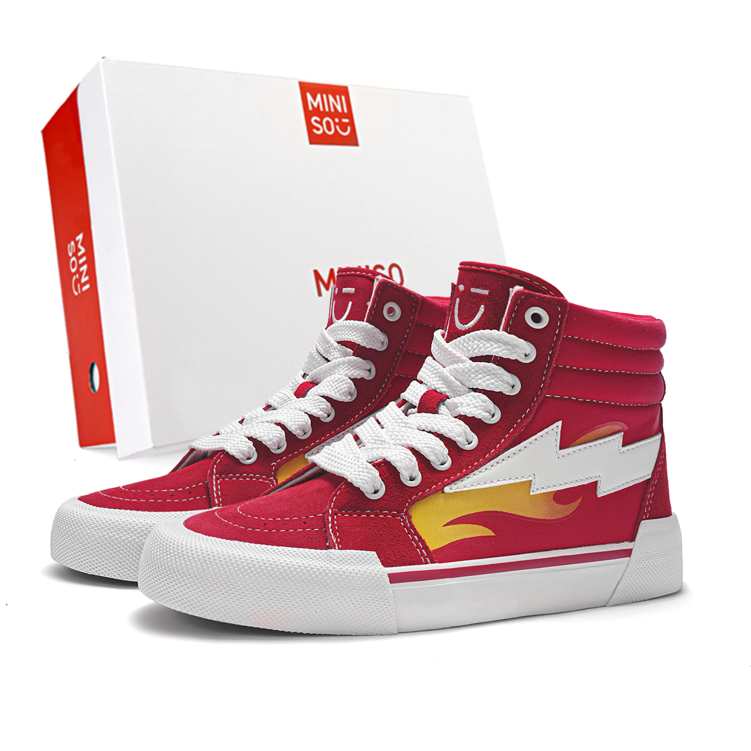 MINISO Высокие скейтерские кроссовки унисекс огненно-красные, цвет Flame Red
MINISO Высокие скейтерские кроссовки унисекс огненно-красные, цвет Flame Red