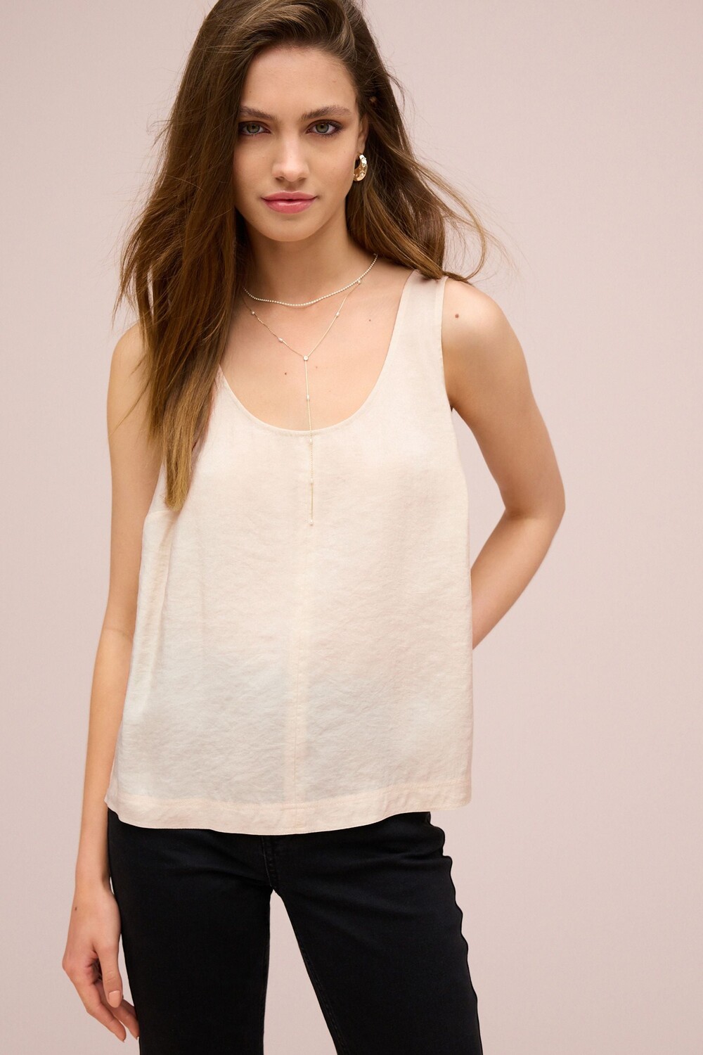 Топ без рукавов с круглым вырезом Next, экрю
Топ без рукавов с круглым вырезом Next, экрю