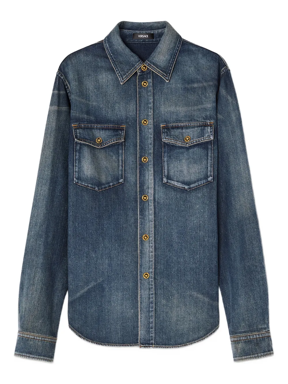 Джинсовая рубашка с двумя карманами VERSACE, синий 
Джинсовая рубашка с двумя карманами VERSACE, синий