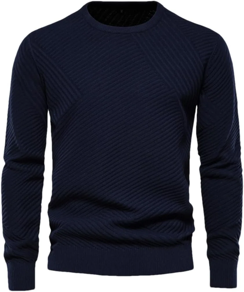 Мужской свитер из хлопка однотонный с полосками
Мужской свитер из хлопка однотонный с полосками