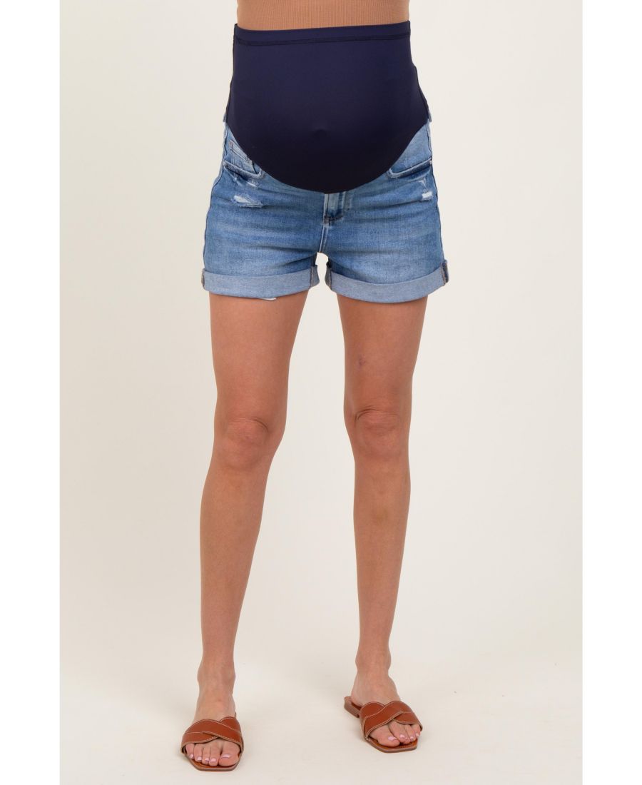 Джинсовые шорты для беременных, темно-синие, с рваными краями и подвернутыми манжетами Pinkblush, Navy blue
Джинсовые шорты для беременных, темно-синие, с рваными краями и подвернутыми манжетами Pinkblush, Navy blue