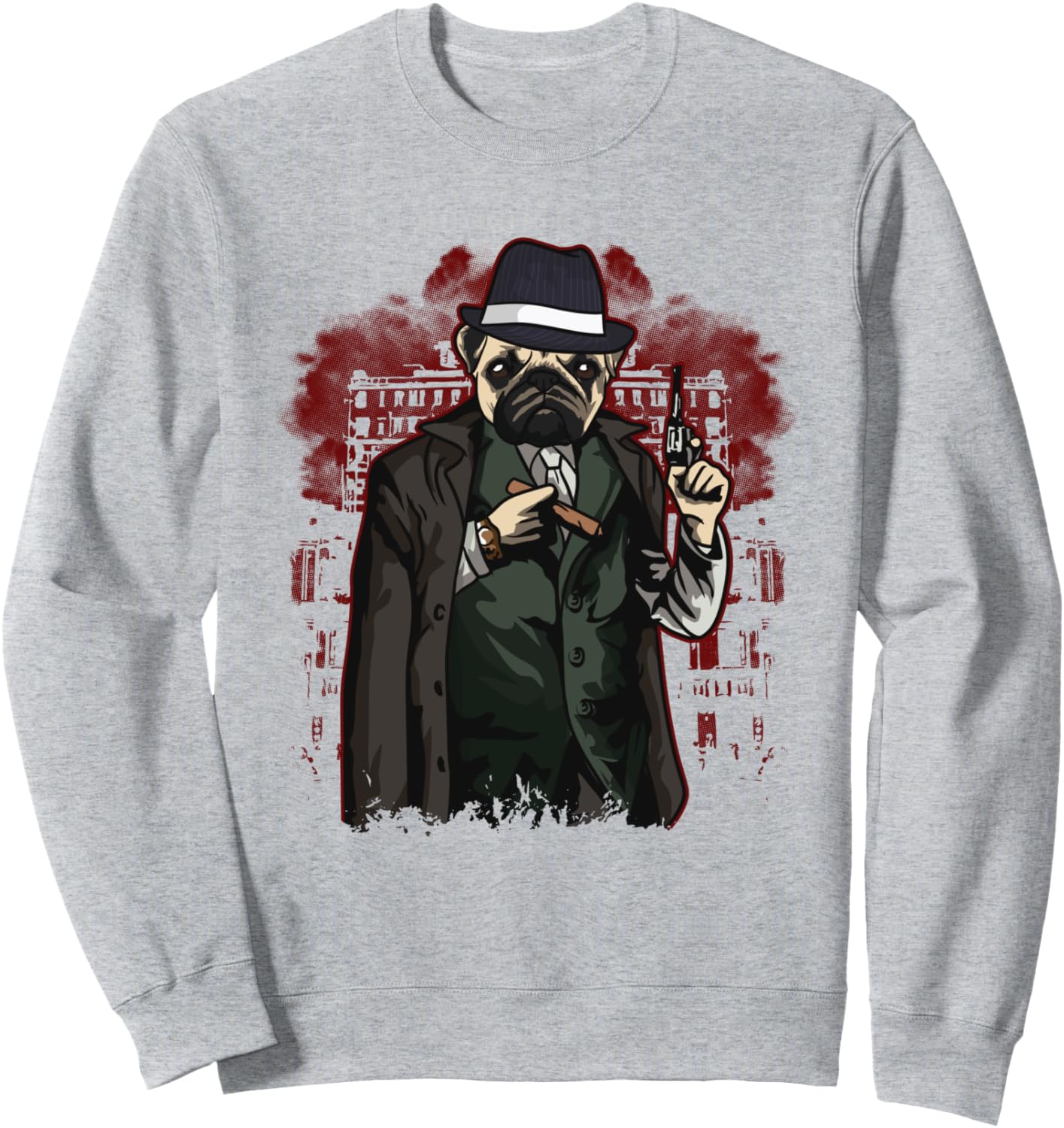 Толстовка с изображением мопса в стиле мафии, крутого гангстера и забавного животного Mafia Pug Dog Design, серый
Толстовка с изображением мопса в стиле мафии, крутого гангстера и забавного животного Mafia Pug Dog Design, серый
