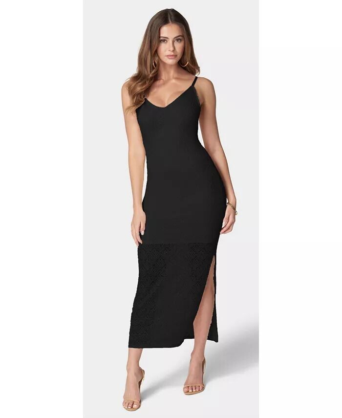 Женское кружевное платье макси с V-образным вырезом Bebe, черный
Женское кружевное платье макси с V-образным вырезом Bebe, черный