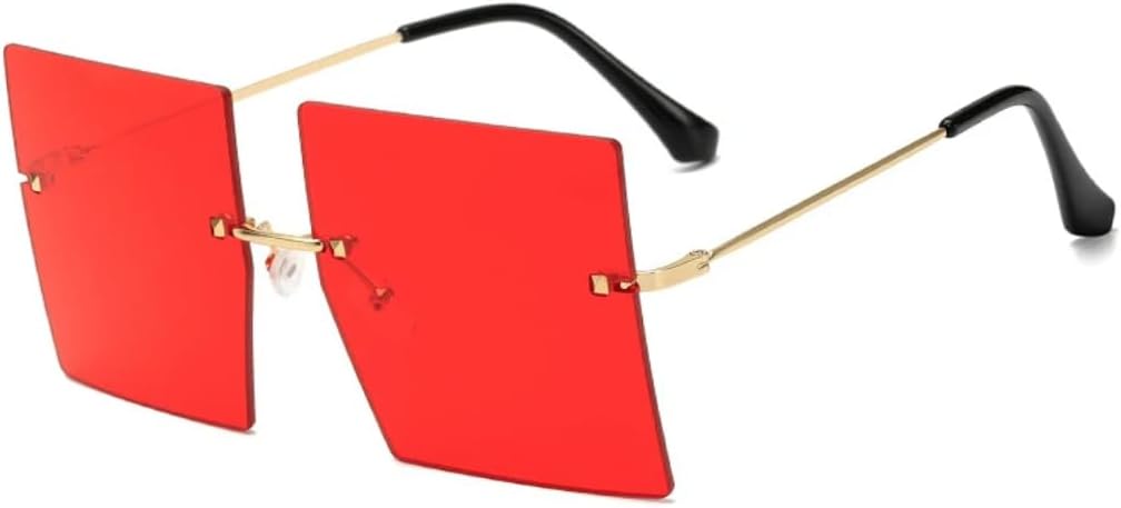 Ретро-солнцезащитные очки большого размера в квадратной металлической оправе без оправы для женщин и мужчин, класса люкс, для поездок и путешествий, с защитой от УФ-излучения UV400 TVTBBVV, Gold Red
Ретро-солнцезащитные очки большого размера в квадратной металлической оправе без оправы для женщин и мужчин, класса люкс, для поездок и путешествий, с защитой от УФ-излучения UV400 TVTBBVV, Gold Red