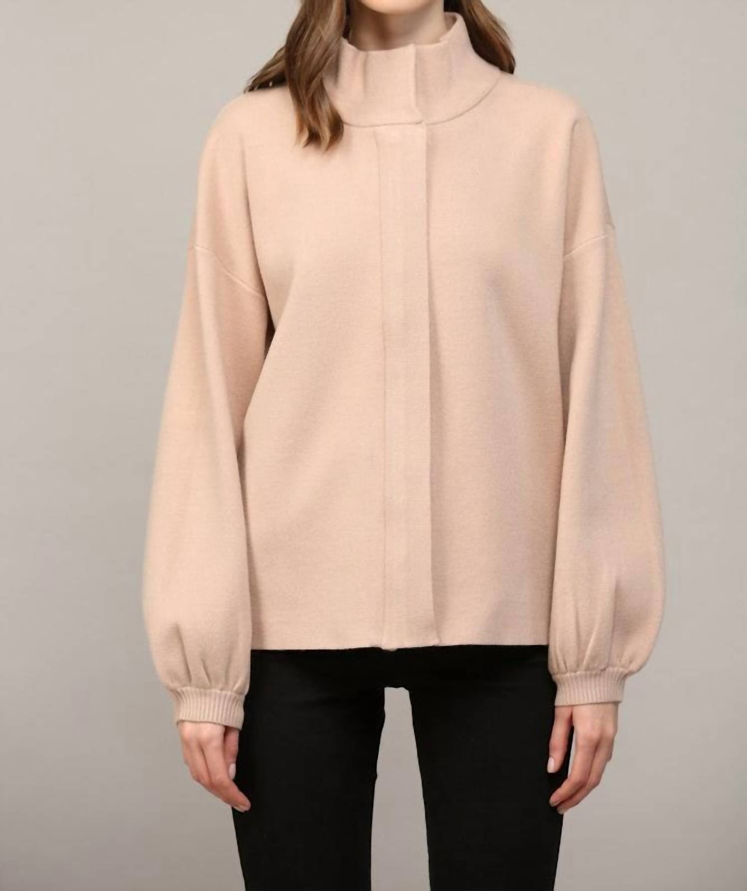 Застегивающийся свитер-кардиган с высоким воротником в цвете тау FATE, Taupe
Застегивающийся свитер-кардиган с высоким воротником в цвете тау FATE, Taupe