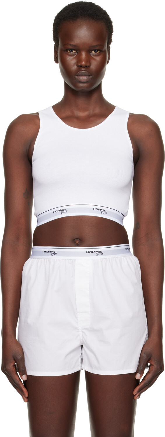 Укороченная майка с логотипом HommeGirls, белый
Укороченная майка с логотипом HommeGirls, белый