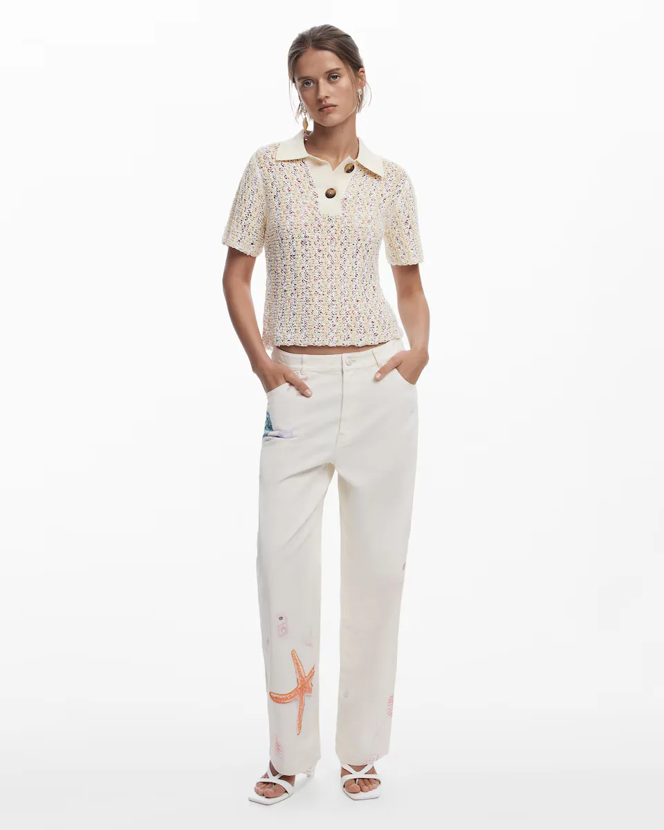 Женские брюки прямого кроя с узором «морская звезда» Desigual, белый
Женские брюки прямого кроя с узором «морская звезда» Desigual, белый