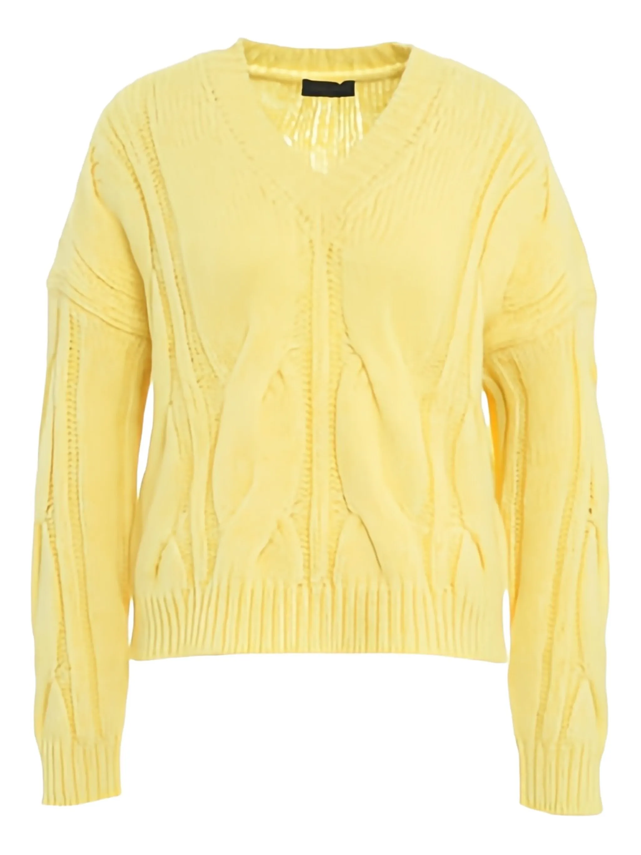 Свитер фактурной вязки с V-образным вырезом Roberto Collina, желтый
Свитер фактурной вязки с V-образным вырезом Roberto Collina, желтый