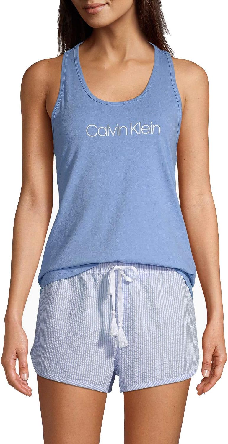 Женский пижамный комплект Calvin Klein из майки и шорт из жатого хлопка (из двух частей), Blue/White/Seersucker
Женский пижамный комплект Calvin Klein из майки и шорт из жатого хлопка (из двух частей), Blue/White/Seersucker