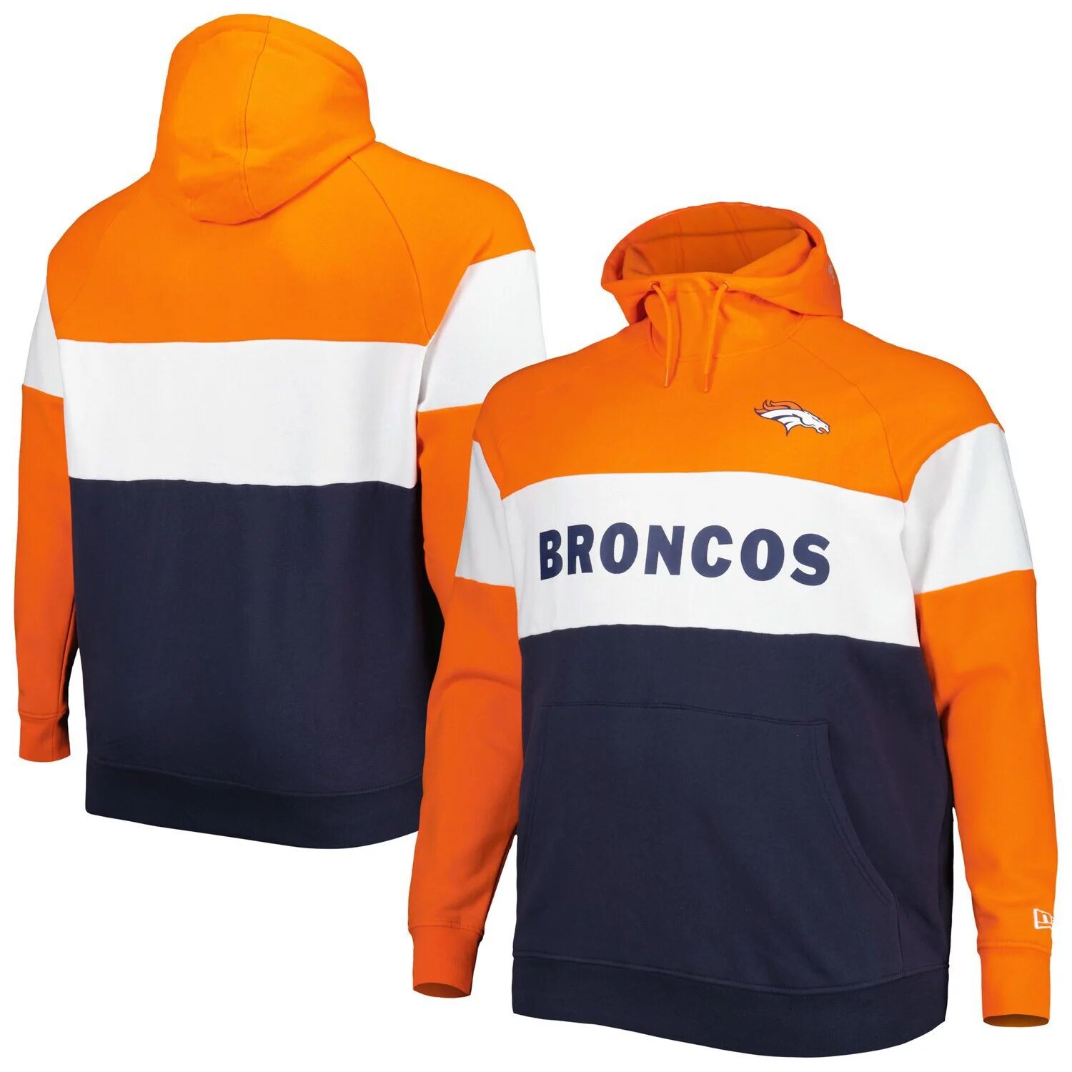 Мужской темно-синий флисовый пуловер с капюшоном Denver Broncos Big & Tall Current Team с цветными блоками New Era
Мужской темно-синий флисовый пуловер с капюшоном Denver Broncos Big & Tall Current Team с цветными блоками New Era