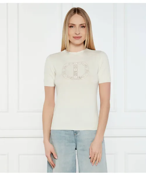 Свитер с воротником-стойкой Slim fit Twin-Set, белый
Свитер с воротником-стойкой Slim fit Twin-Set, белый