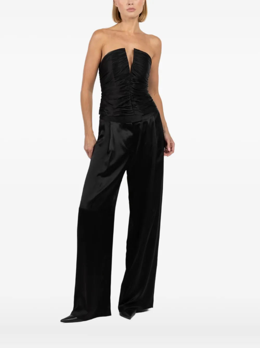 Топ без бретелек с рюшами The Sei, черный
Топ без бретелек с рюшами The Sei, черный