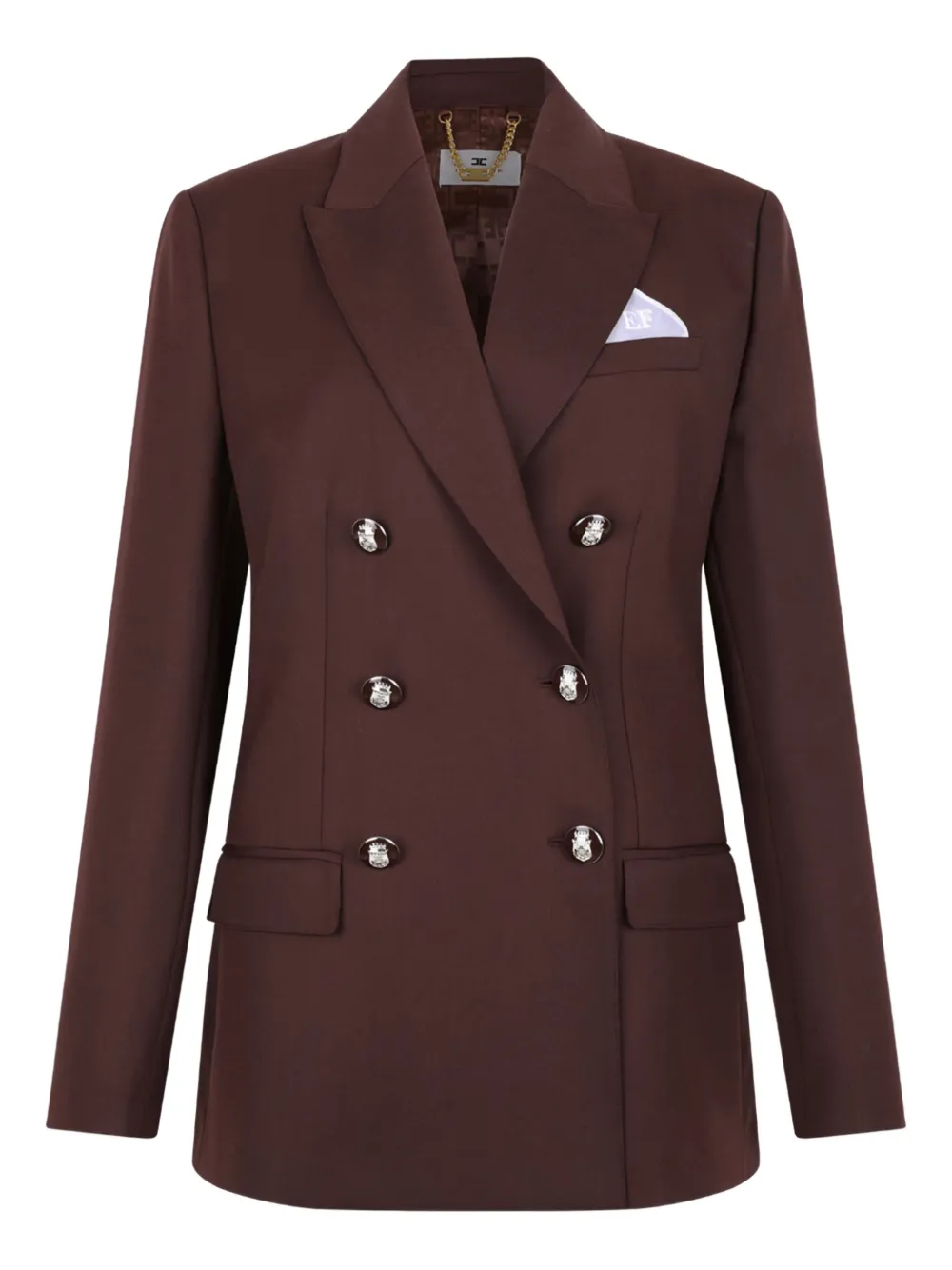 Двубортный блейзер на пуговицах Elisabetta Franchi, коричневый
Двубортный блейзер на пуговицах Elisabetta Franchi, коричневый