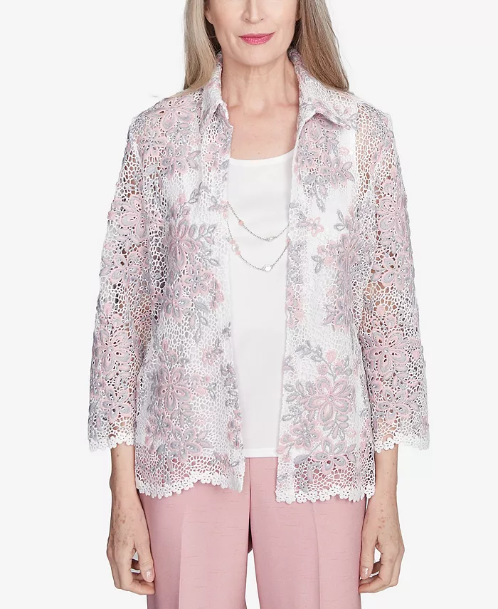 Женский топ 2 в 1 Estate of Mind с цветочным кружевом и колье Alfred Dunner, мультиколор
Женский топ 2 в 1 Estate of Mind с цветочным кружевом и колье Alfred Dunner, мультиколор