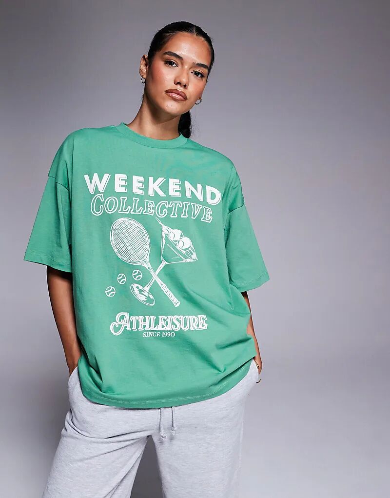 Футболка Weekend Collective oversize с надписью «Athleisure Tennis Club» зеленого цвета Asos Weekend Collective
Футболка Weekend Collective oversize с надписью «Athleisure Tennis Club» зеленого цвета Asos Weekend Collective