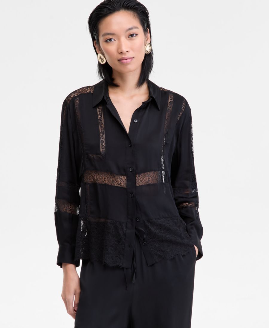 Женская рубашка с кружевной отделкой, эксклюзивно для Macy's INC International Concepts, Deep Black
Женская рубашка с кружевной отделкой, эксклюзивно для Macy's INC International Concepts, Deep Black