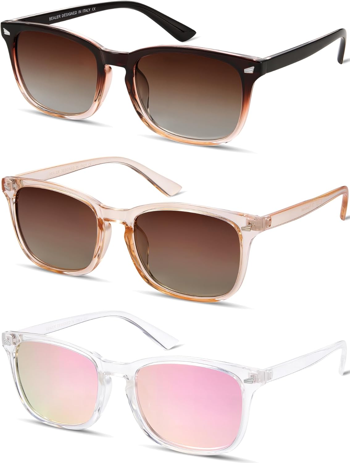 Женские поляризованные солнцезащитные очки BEALER, модные прямоугольные солнцезащитные очки в классическом ретро-стиле с защитой от УФ-излучения UV400, A7 Gradient Brown+clear Brown+pink Mirrored
Женские поляризованные солнцезащитные очки BEALER, модные прямоугольные солнцезащитные очки в классическом ретро-стиле с защитой от УФ-излучения UV400, A7 Gradient Brown+clear Brown+pink Mirrored