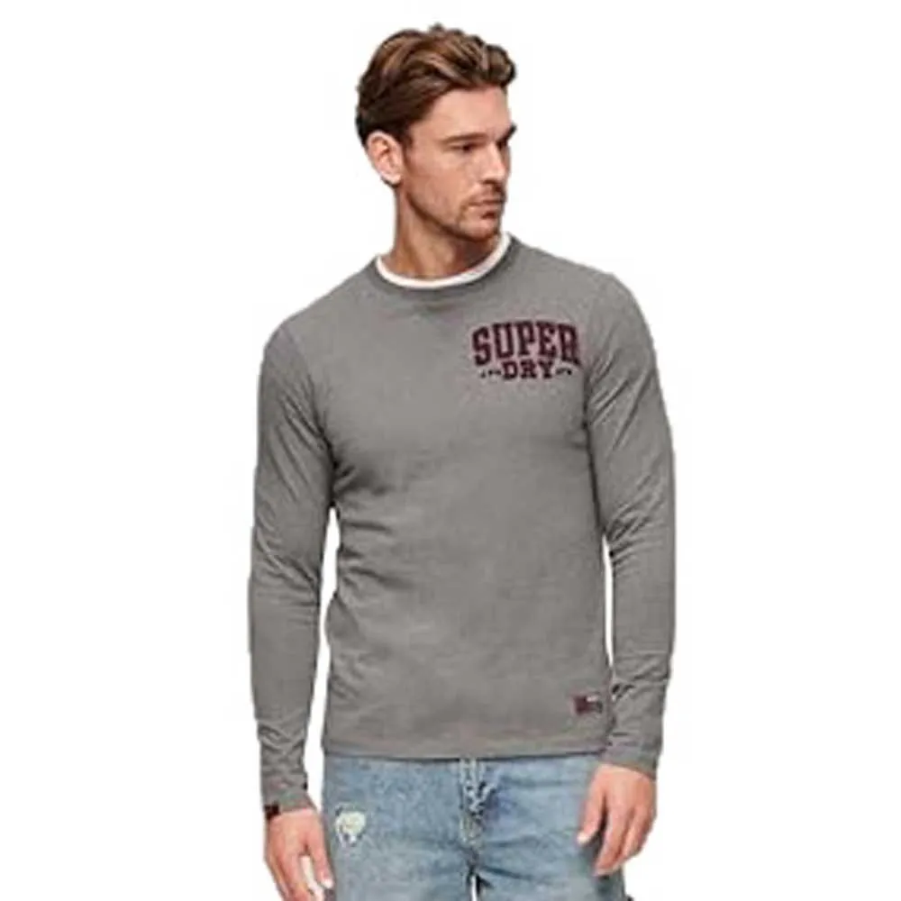 Футболка Superdry Vintage Athletic Chest long sleeve, серый 
Футболка Superdry Vintage Athletic Chest long sleeve, серый