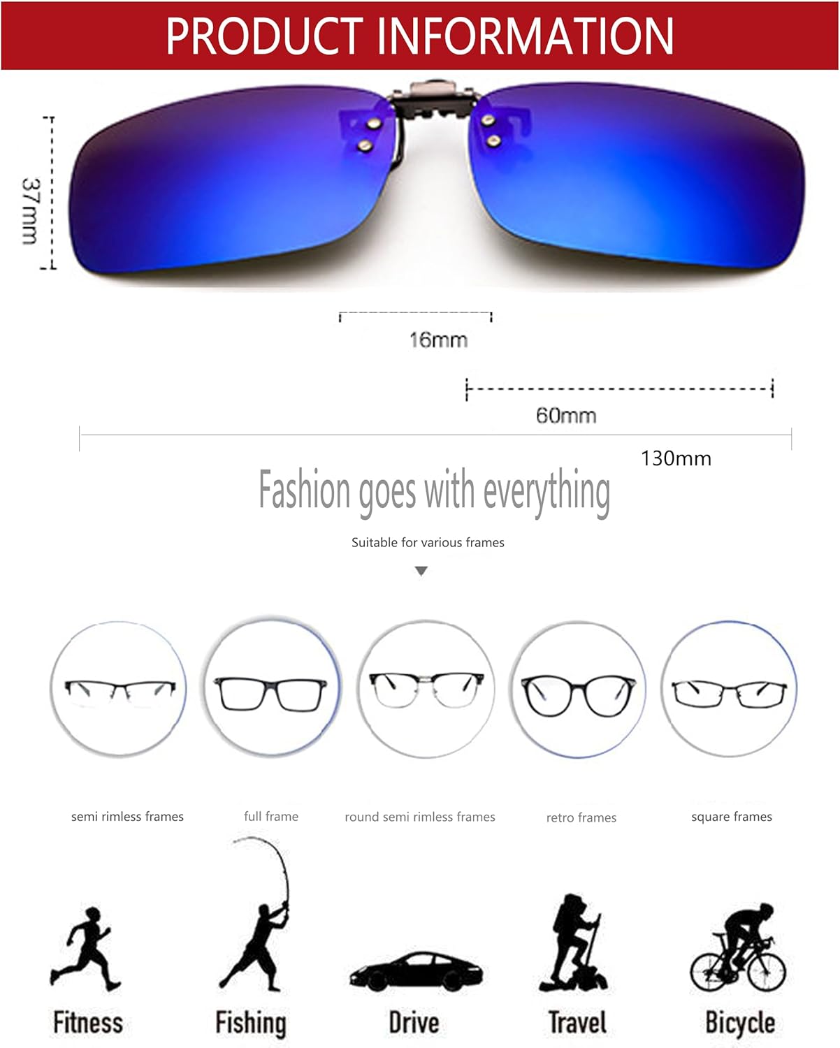 Поляризованные солнцезащитные очки Onrtry с откидной застежкой, надеваемые поверх очков с диоптриями, для женщин и мужчин, с металлической застежкой и без оправы, A09 Blue
Поляризованные солнцезащитные очки Onrtry с откидной застежкой, надеваемые поверх очков с диоптриями, для женщин и мужчин, с металлической застежкой и без оправы, A09 Blue