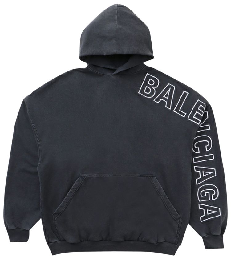 Худи Balenciaga Logo Embroidered Oversized Hoodie 'Washed Black/White', черный 
Худи Balenciaga Logo Embroidered Oversized Hoodie 'Washed Black/White', черный