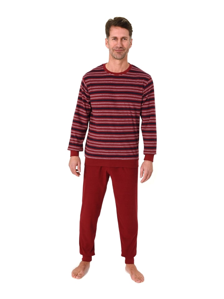 NORMANN Пижама из махровой ткани с длинными рукавами и манжетами красного цвета
NORMANN Пижама из махровой ткани с длинными рукавами и манжетами красного цвета