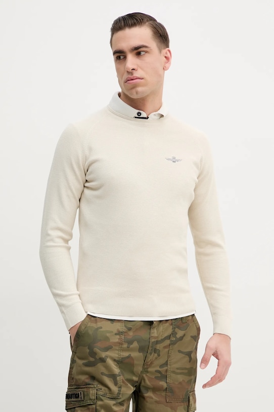 Хлопковый свитер Aeronautica Militare, бежевый
Хлопковый свитер Aeronautica Militare, бежевый