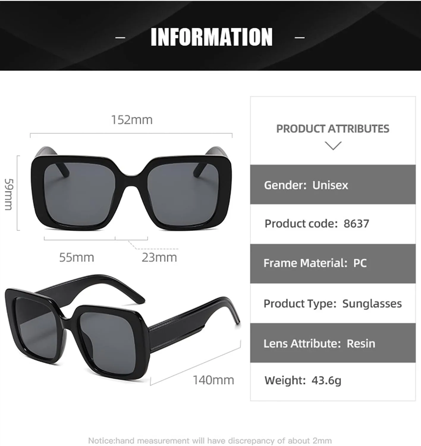 Солнцезащитные очки квадратной формы большого размера 2026 для мужчин и женщин, для отдыха на природе, пляжа и активного отдыха (Цвет: I, Размер: Средний) MTZJH, D
Солнцезащитные очки квадратной формы большого размера 2026 для мужчин и женщин, для отдыха на природе, пляжа и активного отдыха (Цвет: I, Размер: Средний) MTZJH, D