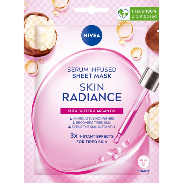 Тканевая маска с осветляющей сывороткой для лица, 1 шт. Nivea Skin radiance 
Тканевая маска с осветляющей сывороткой для лица, 1 шт. Nivea Skin radiance
