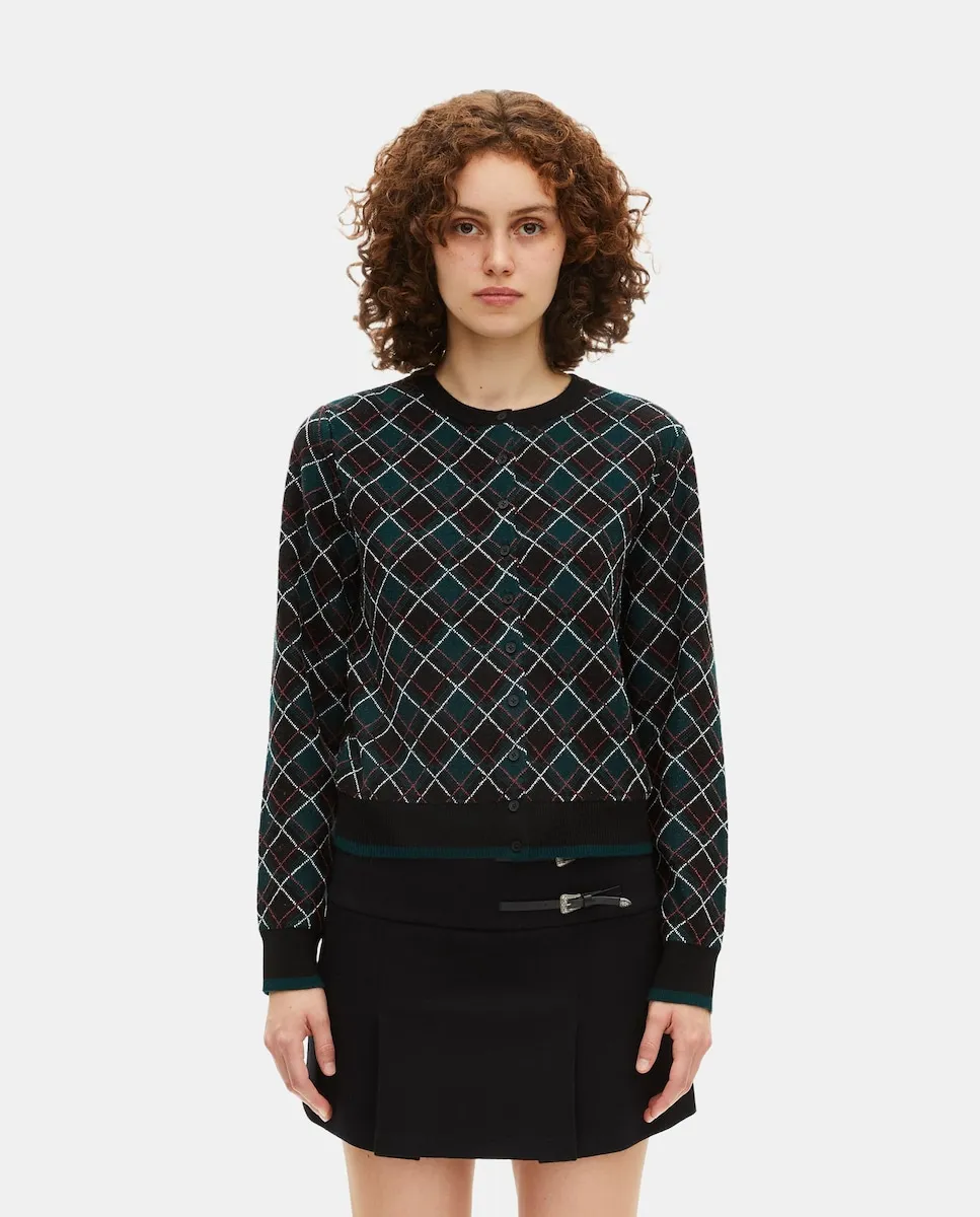 Женский свитер в клетку The Kooples, черный/зеленый
Женский свитер в клетку The Kooples, черный/зеленый