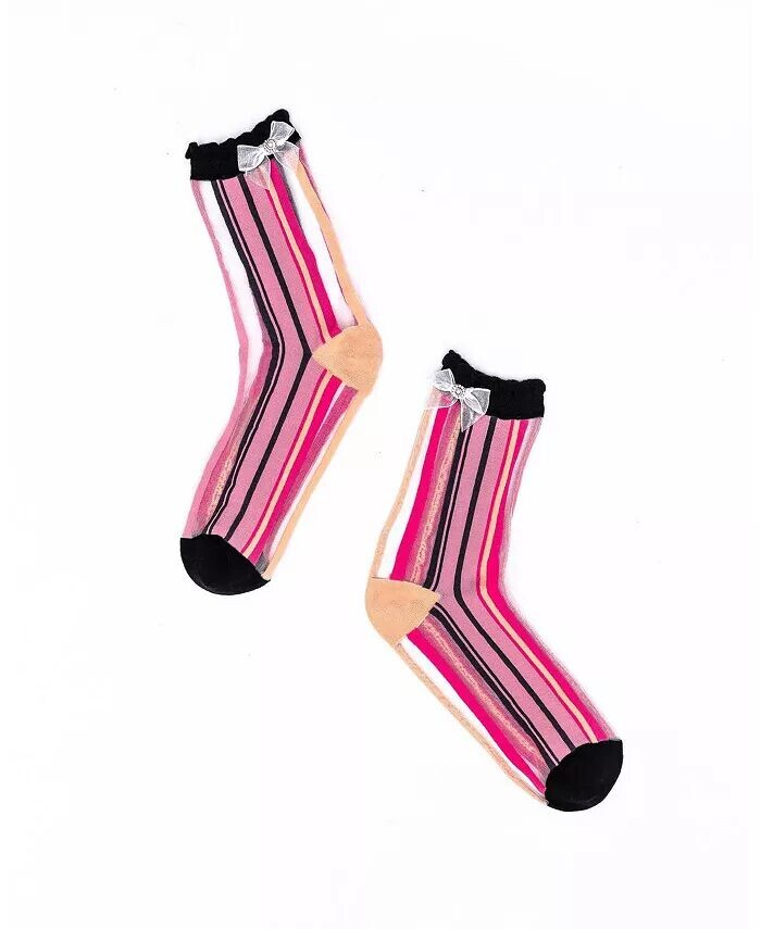 Женские прозрачные носки в парижскую полоску с рюшами и бантом Sock Candy, мультиколор
Женские прозрачные носки в парижскую полоску с рюшами и бантом Sock Candy, мультиколор