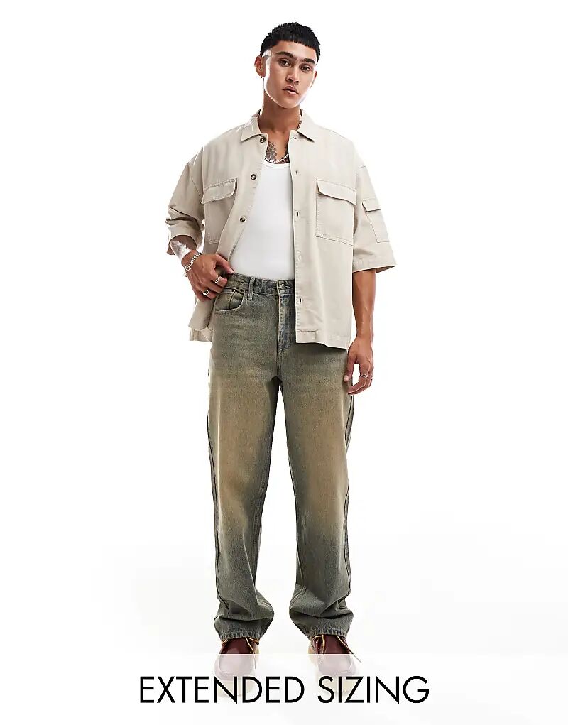 Джинсы свободного кроя ASOS DESIGN, средне-синие с потертостями коричневого оттенка
Джинсы свободного кроя ASOS DESIGN, средне-синие с потертостями коричневого оттенка