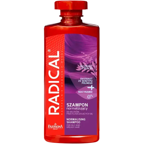 Нормализующий шампунь для жирных волос, 400 мл Radical Normalizujący
Нормализующий шампунь для жирных волос, 400 мл Radical Normalizujący