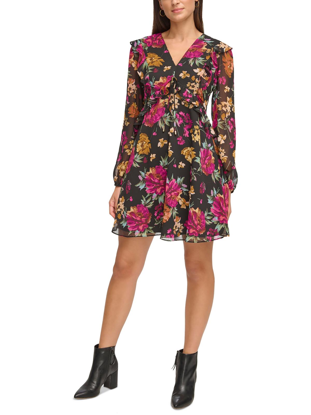 Женское мини-платье с V-образным вырезом и расклешенной юбкой Kensie Dresses, цвет black/pink/green multi
Женское мини-платье с V-образным вырезом и расклешенной юбкой Kensie Dresses, цвет black/pink/green multi