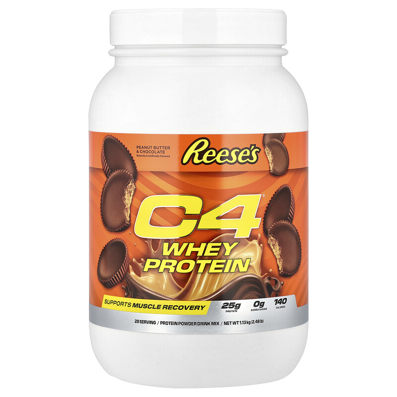C4 / Cellucor, C4 Whey Protein, арахисовая паста и шоколад Reese, 1,13 кг (2,48 фунта)
C4 / Cellucor, C4 Whey Protein, арахисовая паста и шоколад Reese, 1,13 кг (2,48 фунта)
