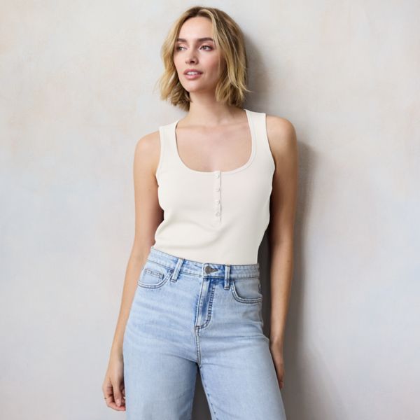 Женская майка-хенли Lc Lauren Conrad, цвет stone white
Женская майка-хенли Lc Lauren Conrad, цвет stone white