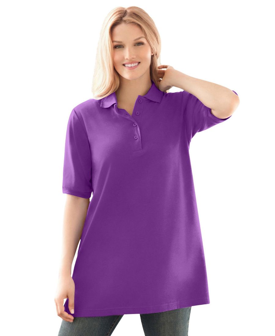 Поло-туника большого размера с рукавами до локтя Woman Within, Purple orchid
Поло-туника большого размера с рукавами до локтя Woman Within, Purple orchid