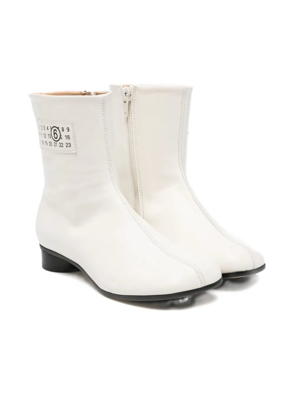 Кожаные ботильоны Таби MM6 Maison Margiela Kids, белый 
Кожаные ботильоны Таби MM6 Maison Margiela Kids, белый