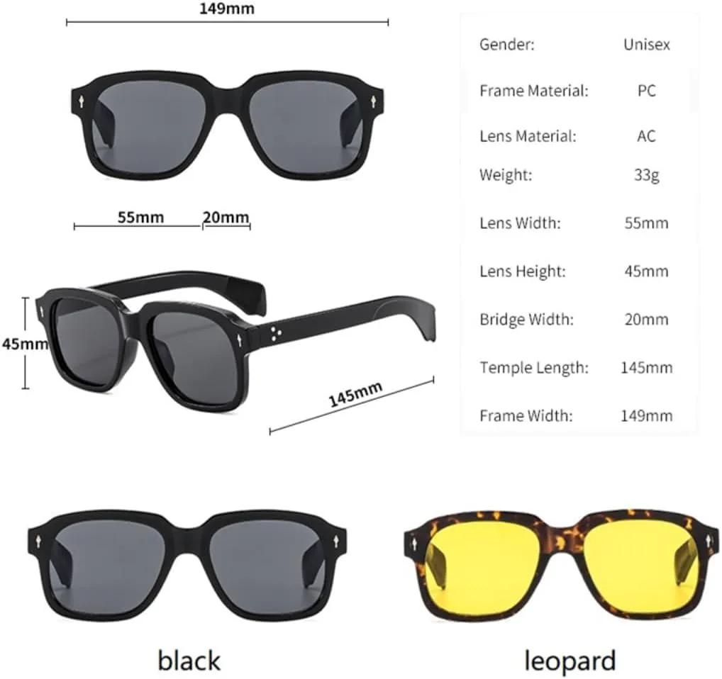 Женские квадратные солнцезащитные очки, популярные мужские винтажные очки с заклепками, панк-очки, защита от УФ-излучения UV400, модные очки UATXTAU, Black Blue
Женские квадратные солнцезащитные очки, популярные мужские винтажные очки с заклепками, панк-очки, защита от УФ-излучения UV400, модные очки UATXTAU, Black Blue