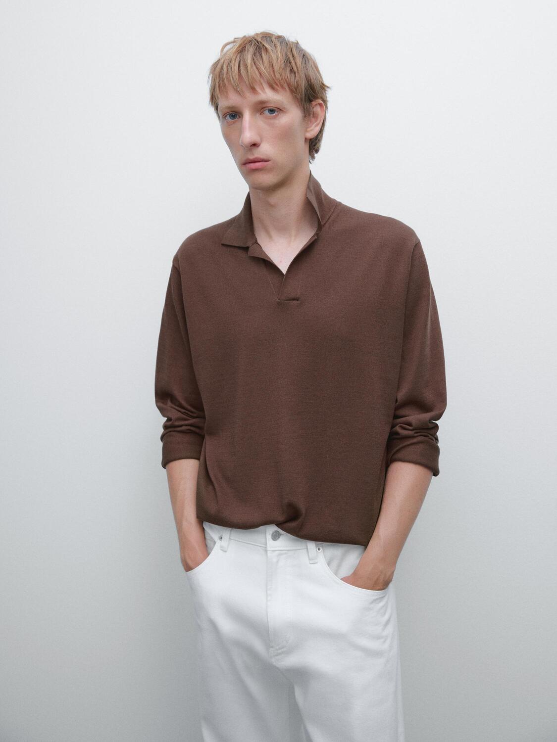 Трикотажный свитер-поло из смеси хлопка и шелка Massimo Dutti, оранжевый
Трикотажный свитер-поло из смеси хлопка и шелка Massimo Dutti, оранжевый