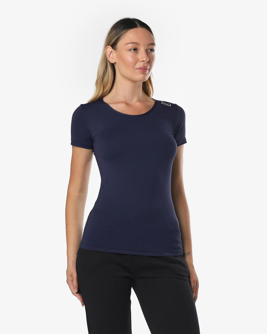 JAKED Женская синтетическая фитнес-футболка темно-синего цвета
JAKED Женская синтетическая фитнес-футболка темно-синего цвета