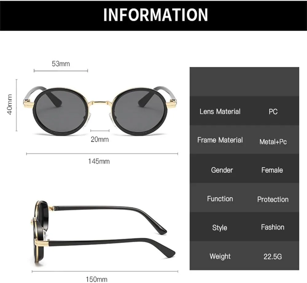 Овальные солнцезащитные очки в стиле панк для женщин, металлические солнцезащитные очки для мужчин, классические винтажные очки в стиле стимпанк KTUCN, Orange Blue
Овальные солнцезащитные очки в стиле панк для женщин, металлические солнцезащитные очки для мужчин, классические винтажные очки в стиле стимпанк KTUCN, Orange Blue