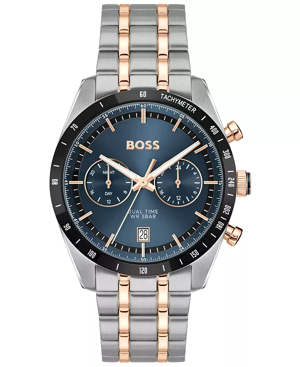 Мужские кварцевые многофункциональные часы Tourmaster из нержавеющей стали с ионным покрытием, цвет «гвоздика», 41 мм Hugo Boss, two-tone
Мужские кварцевые многофункциональные часы Tourmaster из нержавеющей стали с ионным покрытием, цвет «гвоздика», 41 мм Hugo Boss, two-tone