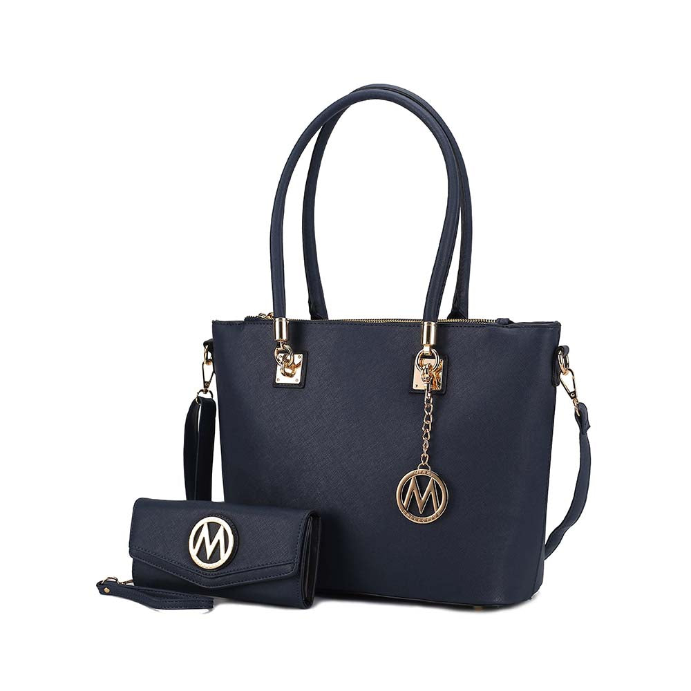 Женская сумка-тоут Vanessa с кошельком на запястье, набор из цельной веганской кожи и сумочки от Mia K MKF Collection By Mia K., темно-синий
Женская сумка-тоут Vanessa с кошельком на запястье, набор из цельной веганской кожи и сумочки от Mia K MKF Collection By Mia K., темно-синий