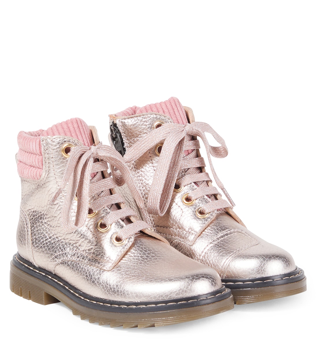 Металлизированные кожаные ботинки на шнуровке Pom d'Api, Laminato Graine Or
Металлизированные кожаные ботинки на шнуровке Pom d'Api, Laminato Graine Or