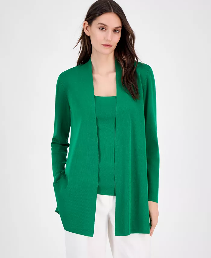 Женский кардиган с карманами из тонкого ребристого наппа Anne Klein, зеленый
Женский кардиган с карманами из тонкого ребристого наппа Anne Klein, зеленый
